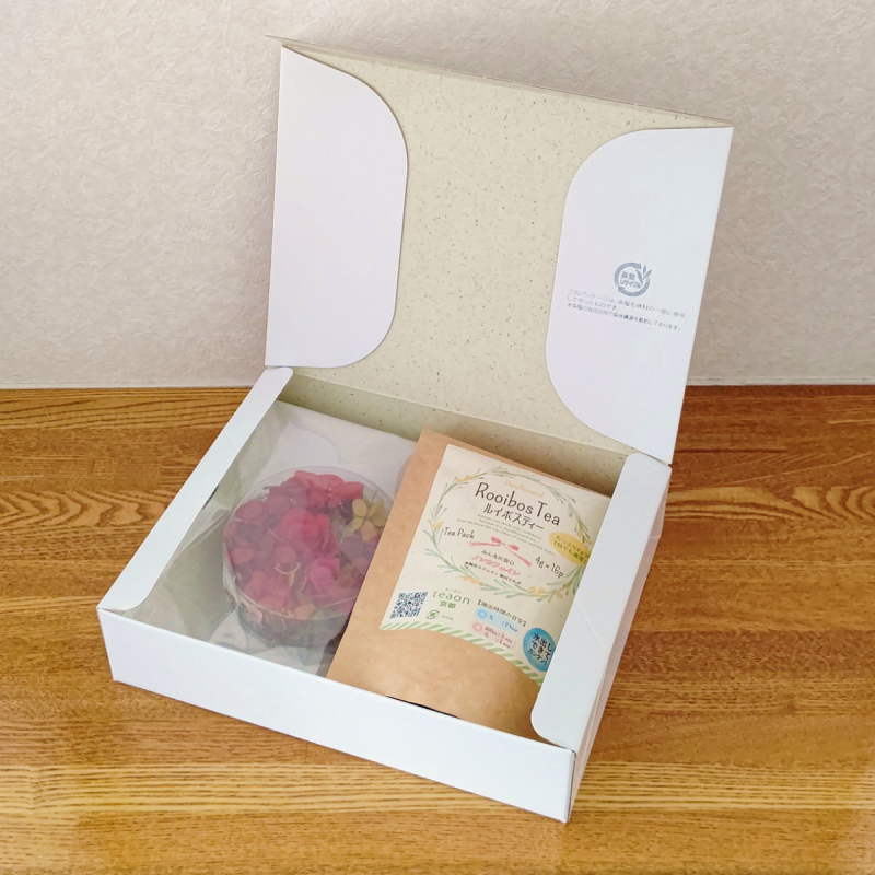 ルイボスティー(24個入)とプリザーブドフラワー(レッド系) ギフトセット 宇治茶 ティーバッグ 誕生日 お誕生日 ホワイトデー