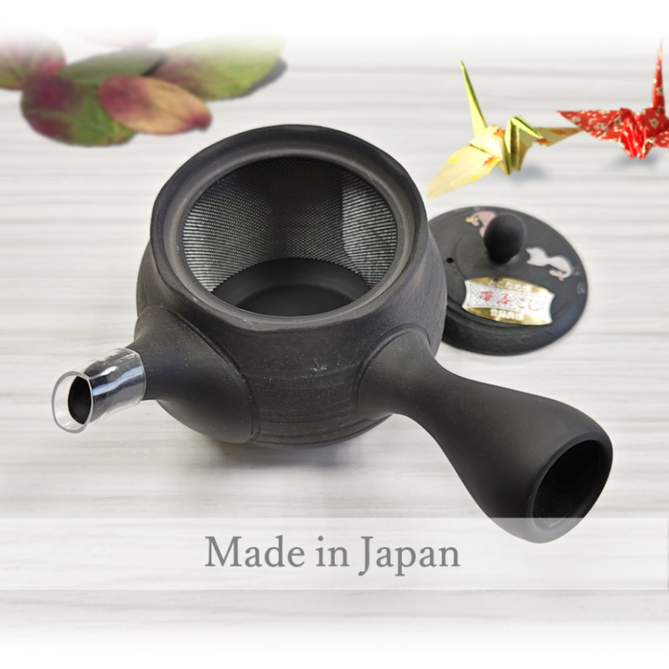 とこなめ急須（緑変わり線段） えむ茶こしタイプ 常滑焼 誕生日
