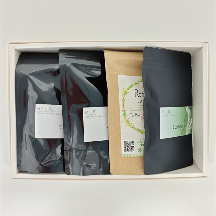 玉露ティーバッグ(6個入),緑茶ティーバッグ(18個入),ほうじ茶ティーバッグ(22個入),ルイボスティー(24個入)　4種ギフトセット 宇治茶 ティーバッグ 茶葉 誕生日 お誕生日 新生活 母の日 新商品