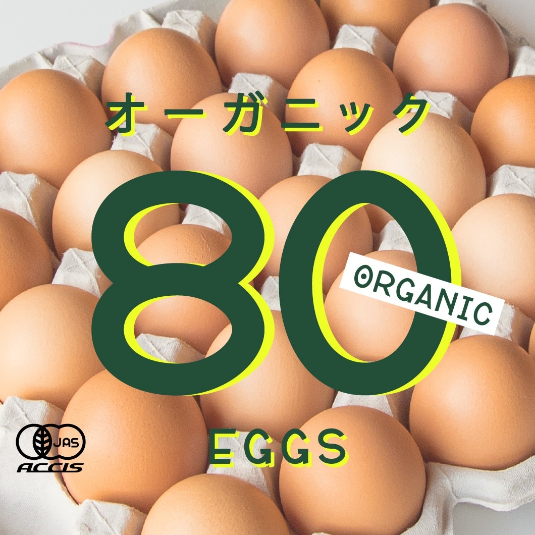 オーガニック平飼い有精卵80個