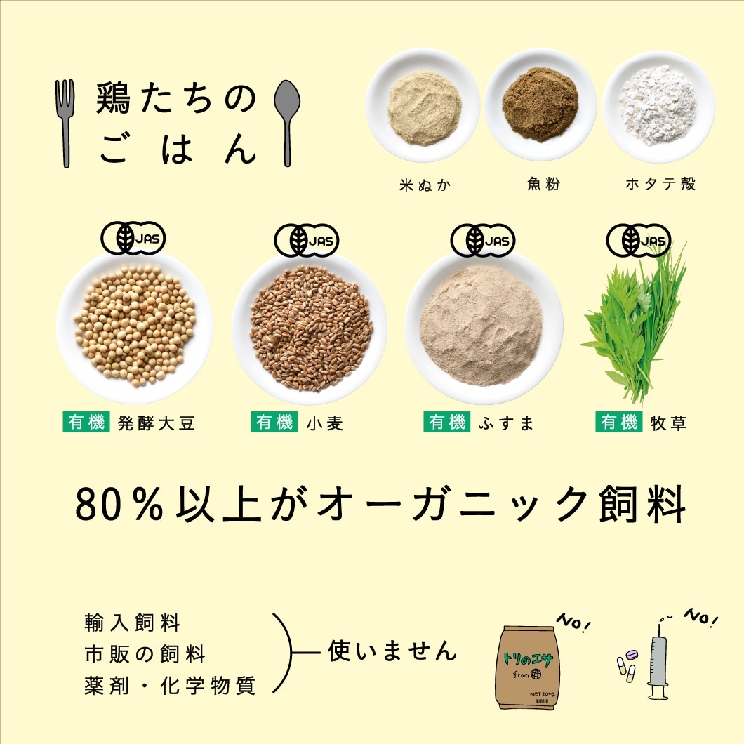 定期購入 ｜ オーガニック平飼い有精卵50個