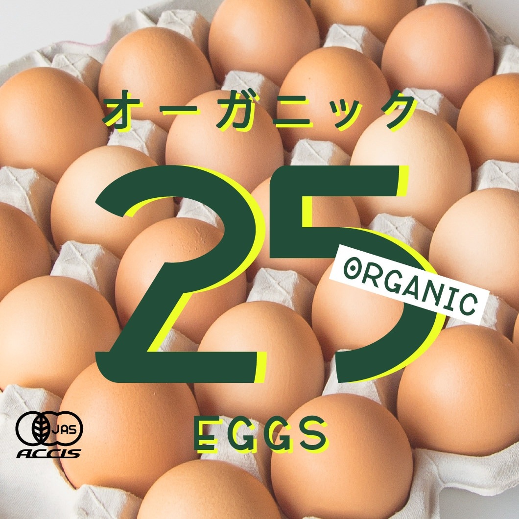 オーガニック平飼い有精卵25個