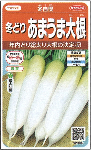 サカタのタネ ダイコン種子 冬自慢【取り寄せ注文】＊秋のみ商品