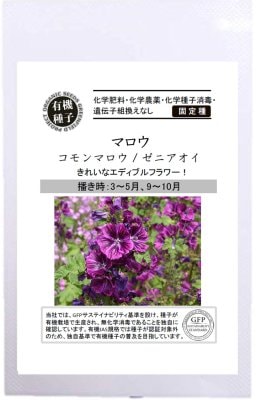 GFP[A565］マロウ　コモンマロウ　ゼニアオイ　60粒【有機種子・固定種】＊種子有効期限2024年11月末
