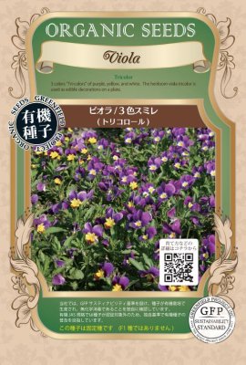 GFP[A373]ビオラ/3色スミレ　トリコロール(200粒)【有機種子・固定種】＊種子有効期限2026年11月末