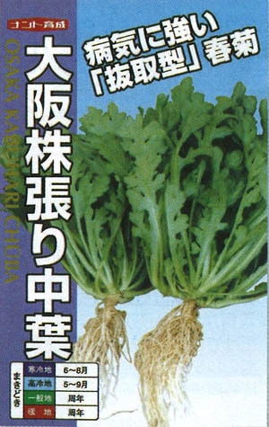 ナント種苗　春菊種子　大阪株張り中葉【取り寄せ注文】※春のみの商品【2025年秋種予約商品】