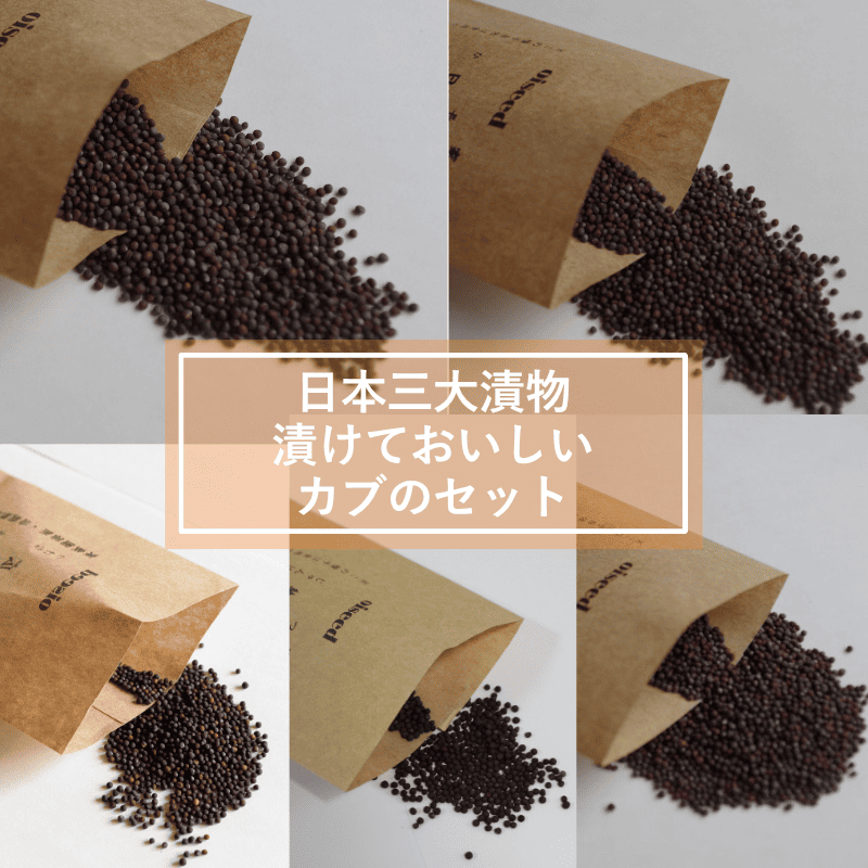 鶴頸種苗 セット商品 日本三大漬物＋漬けておいしいカブのセット(5品種)【取り寄せ注文】※お取り寄せに1週間程かかります