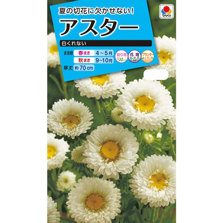タキイ NL150 アスター 白くれない 小袋[FAS555]【取り寄せ注文】【2027年春種予約商品】＊春のみ商品