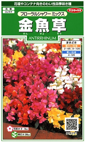 サカタのタネ 実咲250 金魚草 フローラルシャワー ミックス 小袋[906251]【取り寄せ注文】※通年商品