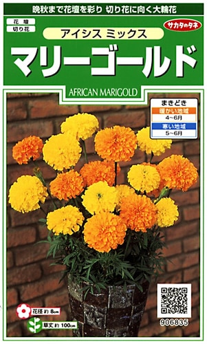 サカタのタネ 実咲250 マリーゴールド アイシスミックス 小袋[906835]【取り寄せ注文】※春のみ商品【2026年春種予約商品】 