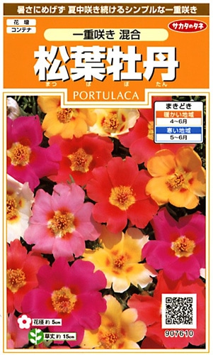 サカタのタネ 実咲200 松葉牡丹 一重咲き 混合 小袋[907610]【取り寄せ注文】※春のみ商品【2026年春種予約商品】 