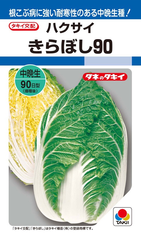 タキイ ハクサイ きらぼし90 Aha04p 21年秋品薄 葉菜類 白菜 小林種苗株式会社