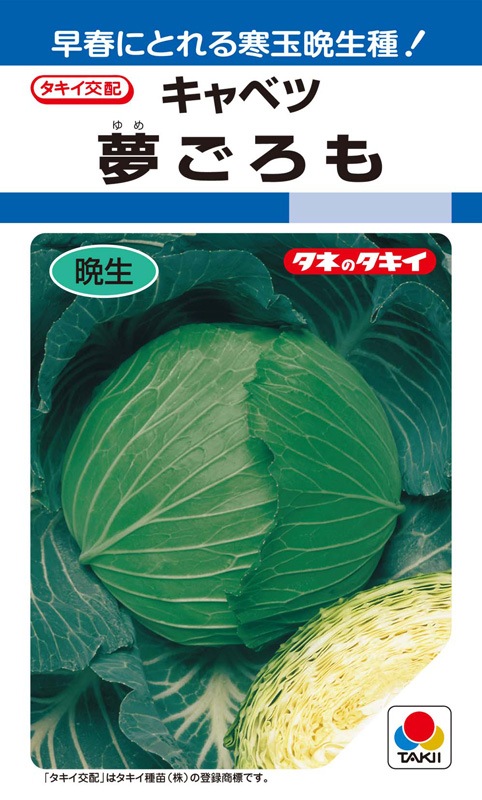 タキイ種苗 キャベツ種子 夢ごろも[ACA05R]【取り寄せ注文】 | 小林