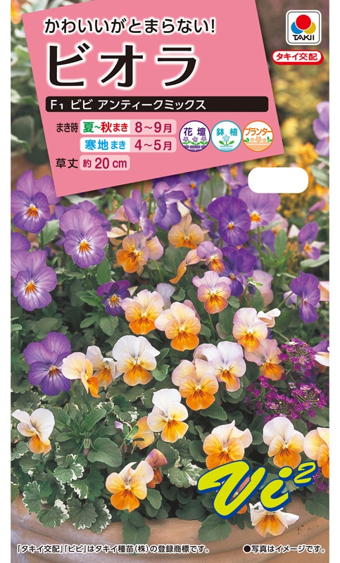 タキイ NL300 ビオラ F1ビビ アンティークミックス 小袋[FBR559