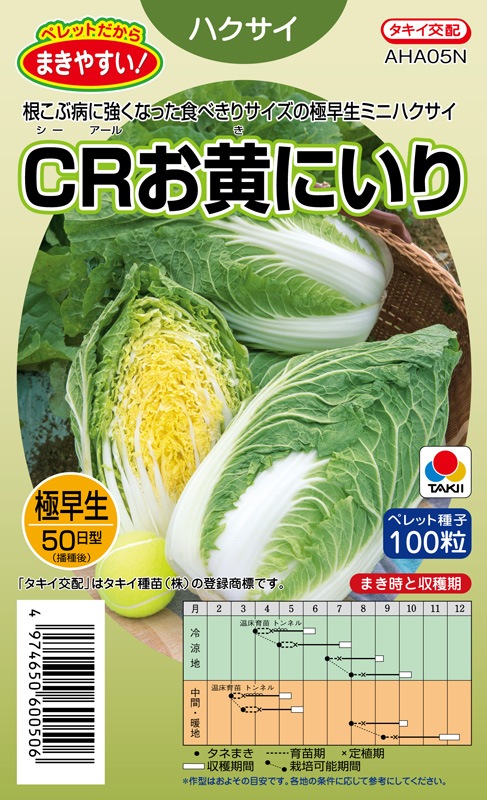 タキイ ハクサイ Crお黄にいり Aha05n 葉菜類 白菜 小林種苗株式会社
