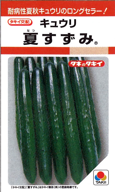 タキイ種苗 キュウリ種子 夏すずみ[ACU044]【取り寄せ注文】＊種子有効