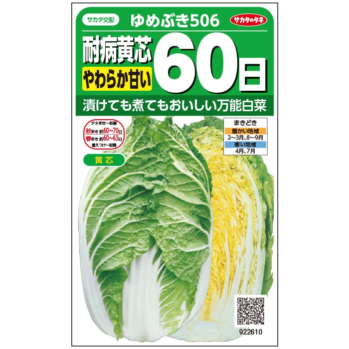 サカタのタネ ハクサイ種子 ゆめぶき506【取り寄せ注文】＊秋のみ商品
