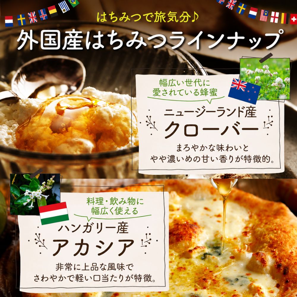 【送料無料】選べる純粋生蜂蜜エコパック5本セット