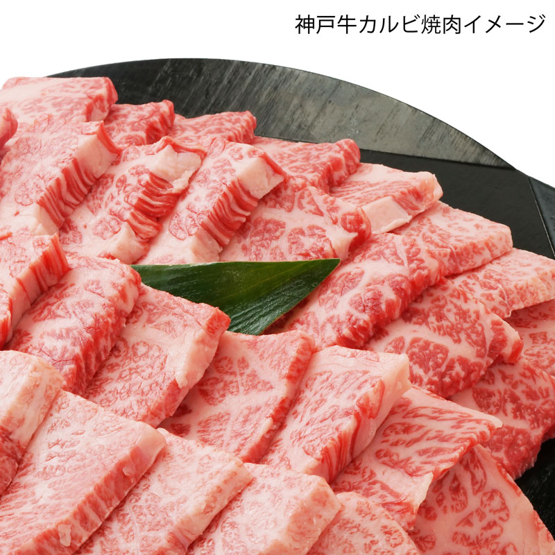 ■神戸牛■カルビ焼肉　【これぞザ・焼肉　ため息のでるほどの美しい霜降りとジューシーさは神戸牛ならでは】（冷蔵）