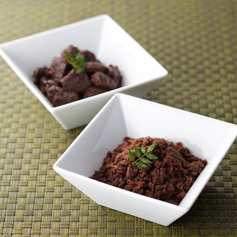 ≪桐箱入≫神戸牛佃煮5個セット(そぼろ3個＋角煮2個)　【ご贈答に人気　森谷伝統の味神戸牛佃煮セット】（冷蔵）