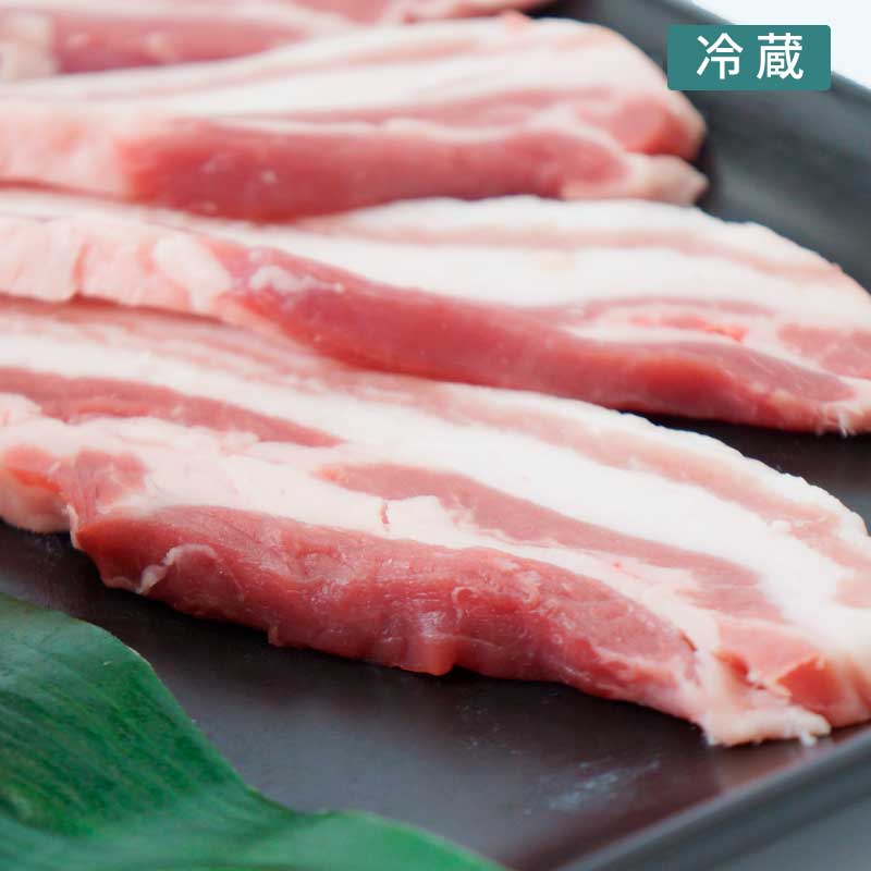 鹿児島県産黒豚バラ サムギョプサル用 【別格のおいしさ 鹿児島県黒豚のジューシーさは分厚いバラで味わう】(冷蔵)