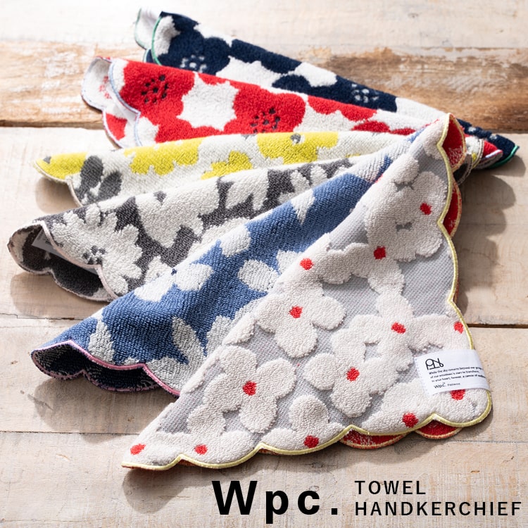 ハンカチ レディース ブランド w.p.c Patterns かわいい おしゃれ スカラップ ハンカチタオル ギフト プレゼント 綿100 コットン お礼 お返し プチギフト 花柄 北欧