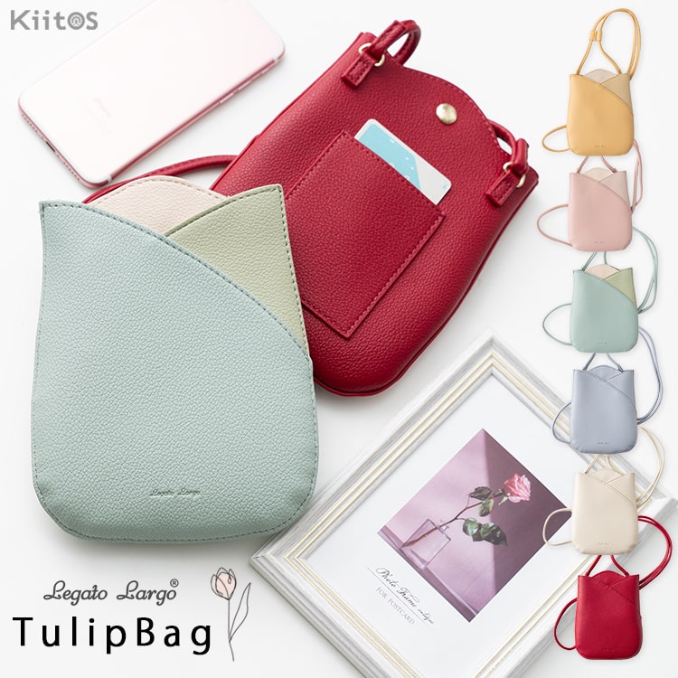 スマホポーチ レディース ブランド Legato Largo レガートラルゴ チューリップモチーフ スマートフォン ショルダーバッグ 小さめ 斜め掛け 大人 かわいい おしゃれ 韓国 通勤 通学 旅行  プレゼント 母の日 ギフト メール便送料無料