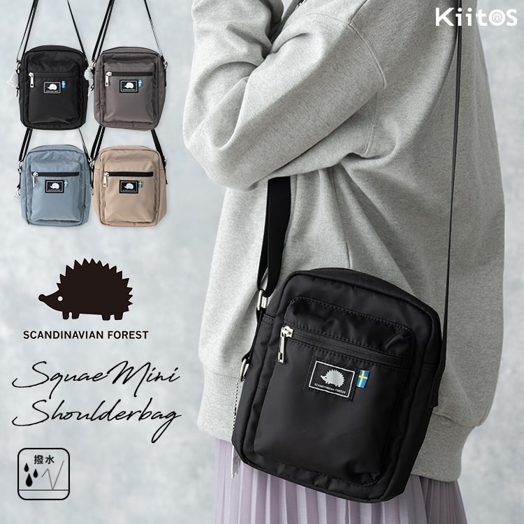 ショルダーバッグ レディース 小さめ ブランド スカンジナビアンフォレスト ミニショルダーバッグ スマホポーチ 撥水 財布 カジュアル 光沢 シンプル ナイロン 黒 軽量 大人 おしゃれ かわいい 通勤 通学 学生 ファスナー付き 上品 プレゼント ギフト