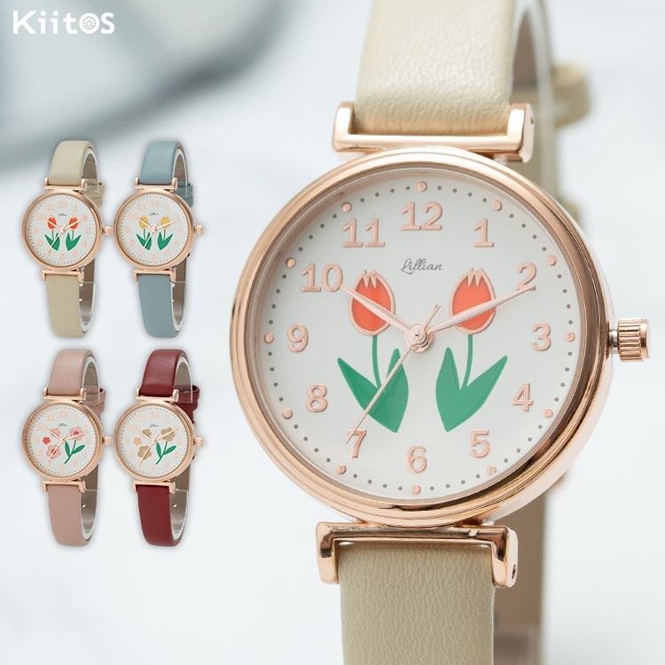 腕時計 レディース ブランド フラワー 樹脂 花柄 立体イラスト かわいい おしゃれ 大人 仕事 学生 20代 30代 40代 女性 プレゼント ギフト 見やすい 日本製ムーブメント 1年間のメーカー保証付