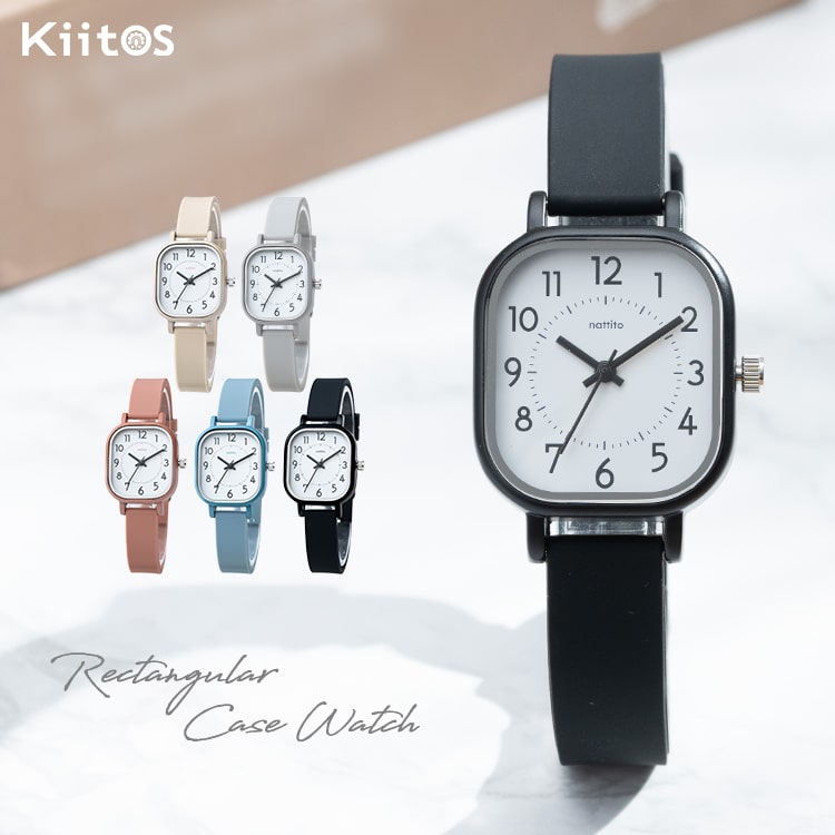 腕時計 レディース シリコンベルト ウォッチ ラバー 四角 スクエア トノー ケース かわいい おしゃれ 大人 仕事 学生 受験 20代 30代 40代 女性 プレゼント ギフト 見やすい 日本製ムーブメント 1年間のメーカー保証付