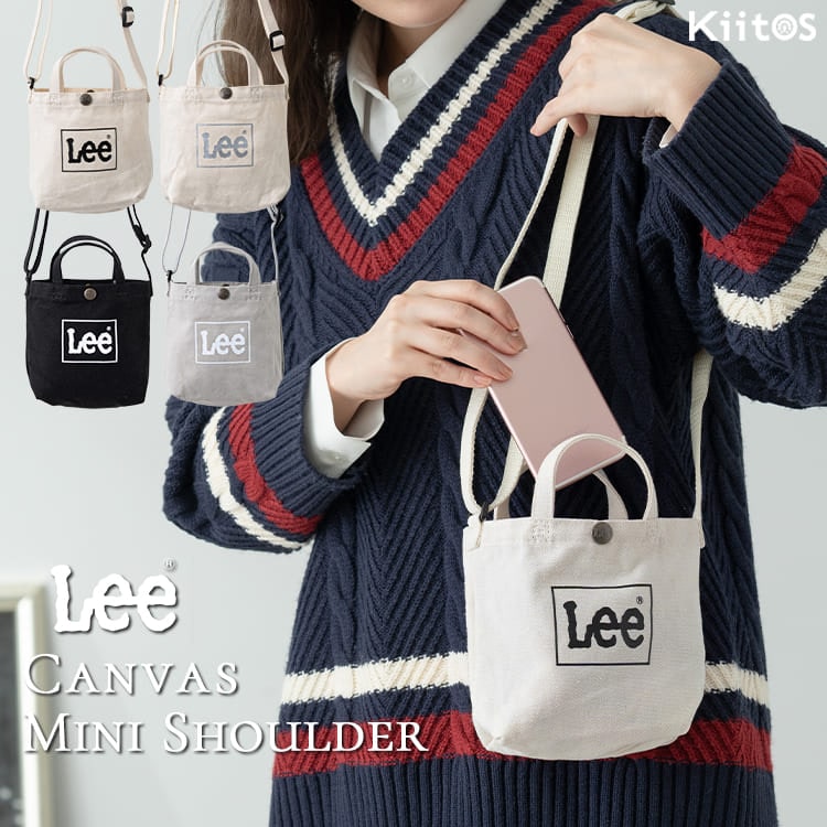 ミニショルダーバッグ ポシェット レディース ブランド Lee リー スマホポーチ スマホショルダー 小さめ キャンバス 布 2way トート 軽量 コンパクト サブバッグ プレゼント ギフト