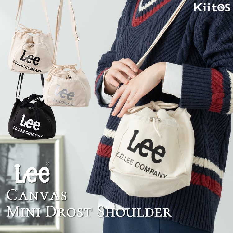 ショルダーバッグ レディース ミニショルダーバッグ ポシェット 斜め掛け ブランド Lee リー 小さめ 巾着 ドロスト キャンバス 布 2way トート 軽量 コンパクト ペットボトル 散歩 サブバッグ プレゼント ギフト