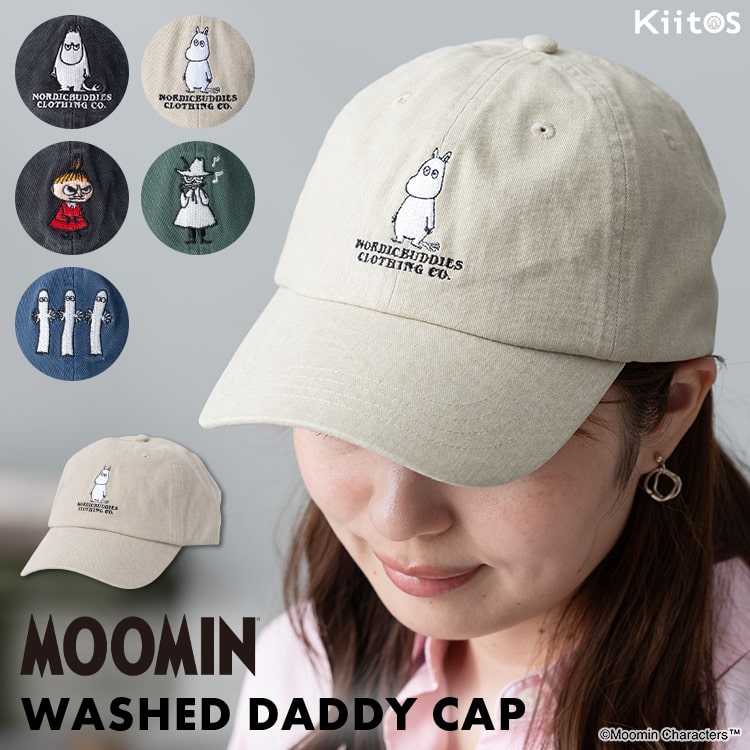 キャップ レディース 帽子 ムーミン MOOMIN 刺繍 キャラクター コットン ウォッシュ加工 かわいい おしゃれ 大人 レトロ リトルミィ 綿 深め 春 夏 秋 冬 シンプル 紫外線対策 プレゼント ギフト