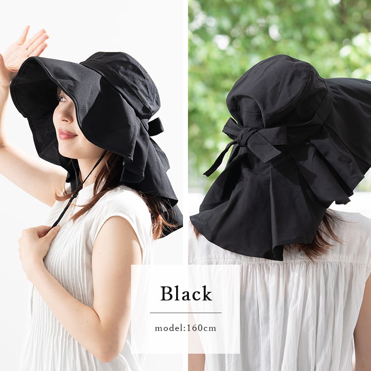 帽子 レディース ハット つば広 リボン uvカット 日焼け防止 遮光100％ 美々帽子 首 日除け たれつき 洗える サイズ調整可 upf50+ 紫外線対策 上品 大人 春 夏 秋 プレゼント ギフト