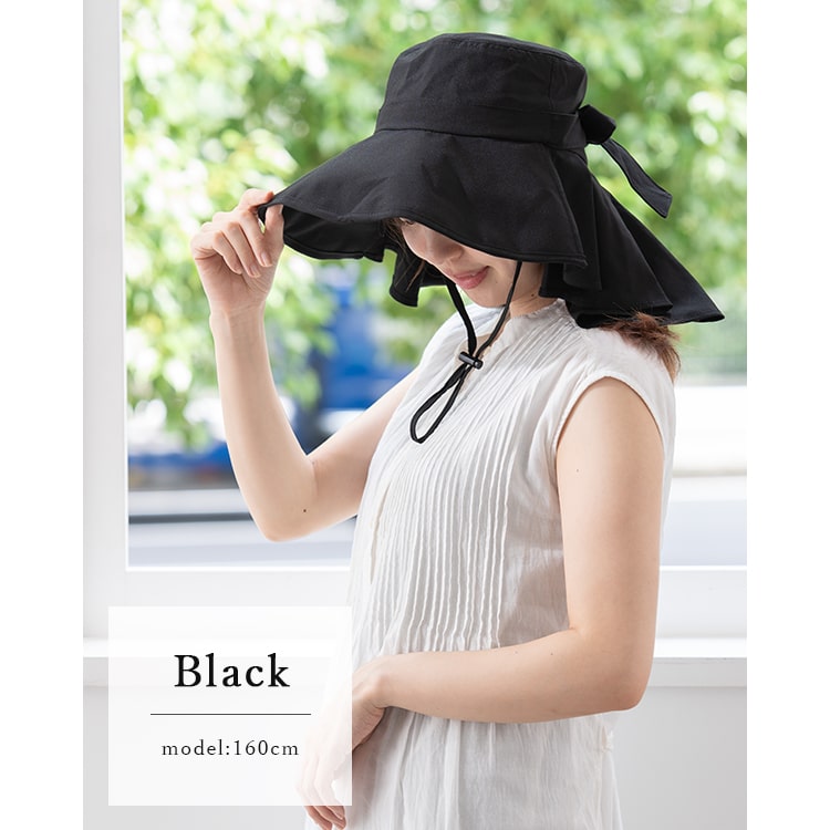 帽子 レディース ハット つば広 リボン uvカット 日焼け防止 遮光100％ 美々帽子 首 日除け たれつき 洗える サイズ調整可 upf50+ 紫外線対策 上品 大人 春 夏 秋 プレゼント ギフト