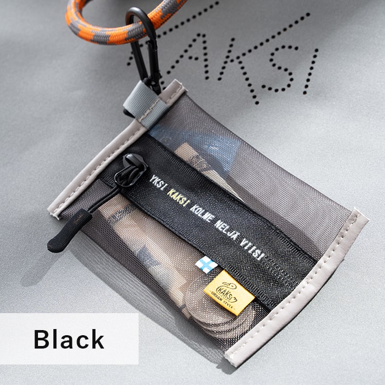 ポーチ 小さめ メッシュ 小物入れ ブランド KAKSI カクシ レディース 女性 男性 フック付き カラビナ イヤホン 印鑑 ミニ おしゃれ かわいい 北欧 旅行 ランニング シンプル カジュアル ファスナー 薄い プレゼント ギフト
