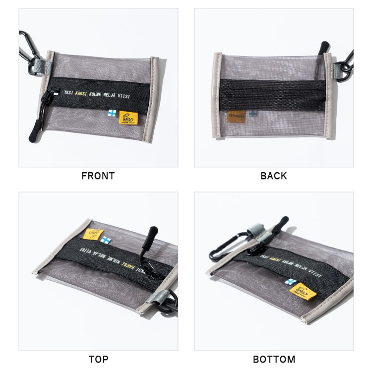 ポーチ 小さめ メッシュ 小物入れ ブランド KAKSI カクシ レディース 女性 男性 フック付き カラビナ イヤホン 印鑑 ミニ おしゃれ かわいい 北欧 旅行 ランニング シンプル カジュアル ファスナー 薄い プレゼント ギフト
