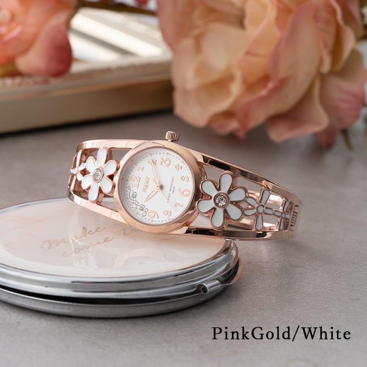 腕時計 レディース ニッケルフリー フラワー 花 スカラップ 型抜き