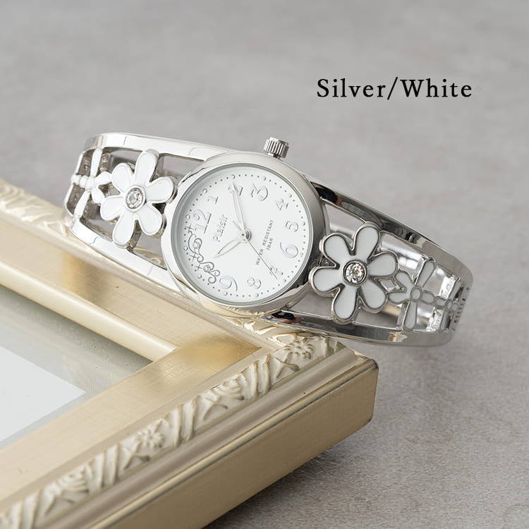 腕時計 レディース ニッケルフリー フラワー 花 スカラップ 型抜き