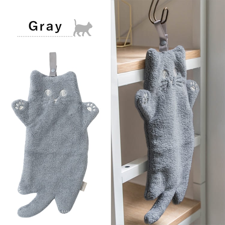 キッチンタオル ふきん 猫 ループ付き 吸水 速乾 食器拭き 台拭き キッチンクロス ネコタオル かわいい 北欧 おしゃれ キッチン 布巾 台所用 にゃふにゃふ プレゼント ギフト