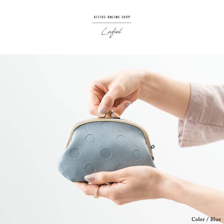 財布 レディース がま口 小さめ ドット 合皮 親子ガマ口