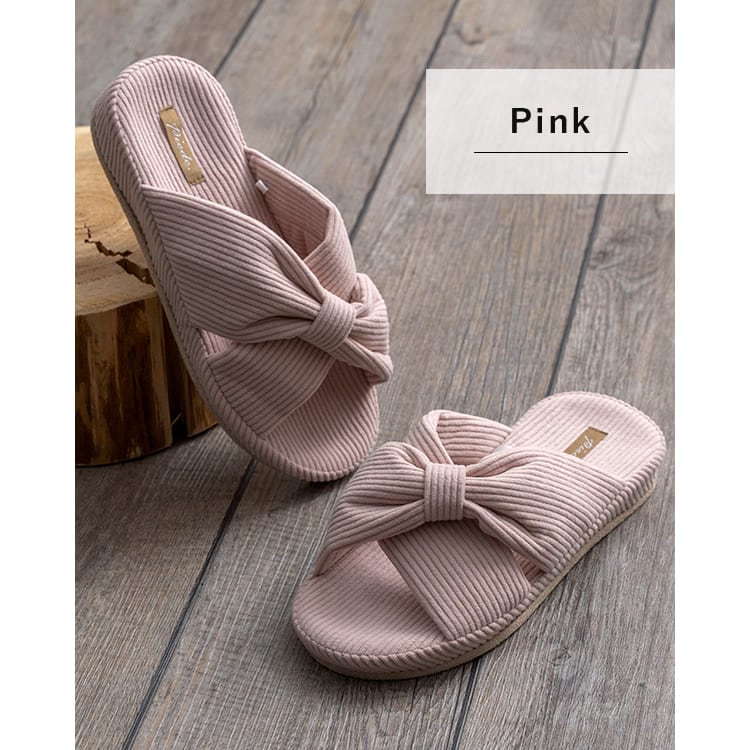 スリッパ レディース ルームシューズ 前開き 室内履き リボン おしゃれ 洗える 軽量 クッション 通気性 北欧 かわいい ルームスリッパ プレゼント ギフト