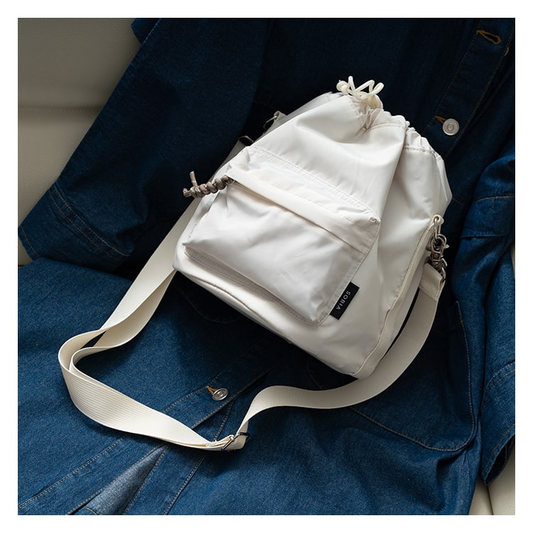 ショルダーバッグ レディース 斜め掛け 大人 巾着 小さめ 2way トート a5 ペットボトル マチ広 軽量 ドロスト ブランド コード編みハンドル ちょうどいいサイズ感 通勤 通学 学生 ナイロン プレゼント ギフト