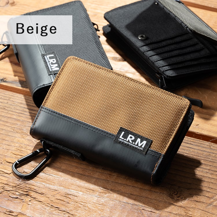 財布 メンズ 二つ折り l字ファスナー ブランド コンパクト ミニ財布 ウォレット おしゃれ L.R.M 小銭入れ カラビナ 高校生 中学生 バリスティックナイロン風 カードたくさん 軽い カジュアル レディース プレゼント ギフト