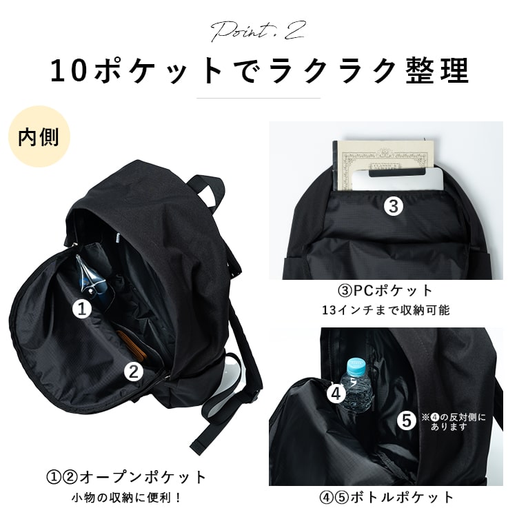 リュック レディース ブランド アネロ anello 大容量 大きめ 撥水 10ポケット pc 13インチ 自立 通勤 通学 背面ポケット かわいい おしゃれ 大人 きれいめ シンプル プレゼント ギフト