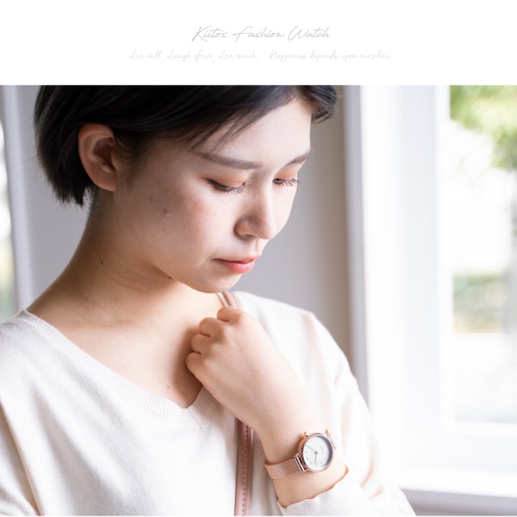腕時計 レディース 10気圧防水 ニッケルフリーメッキ 肌に優しい 金属