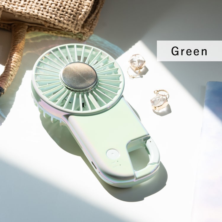 ハンディファン 冷却プレート 首掛け カラビナ 扇風機 小型 手持ち オーロラ マーブル かわいい おしゃれ 涼しい 大人 女性 軽量 3段階調整風量 コンパクト 薄型 usb充電 2025 プレゼント ギフト 6カ月のメーカー保証