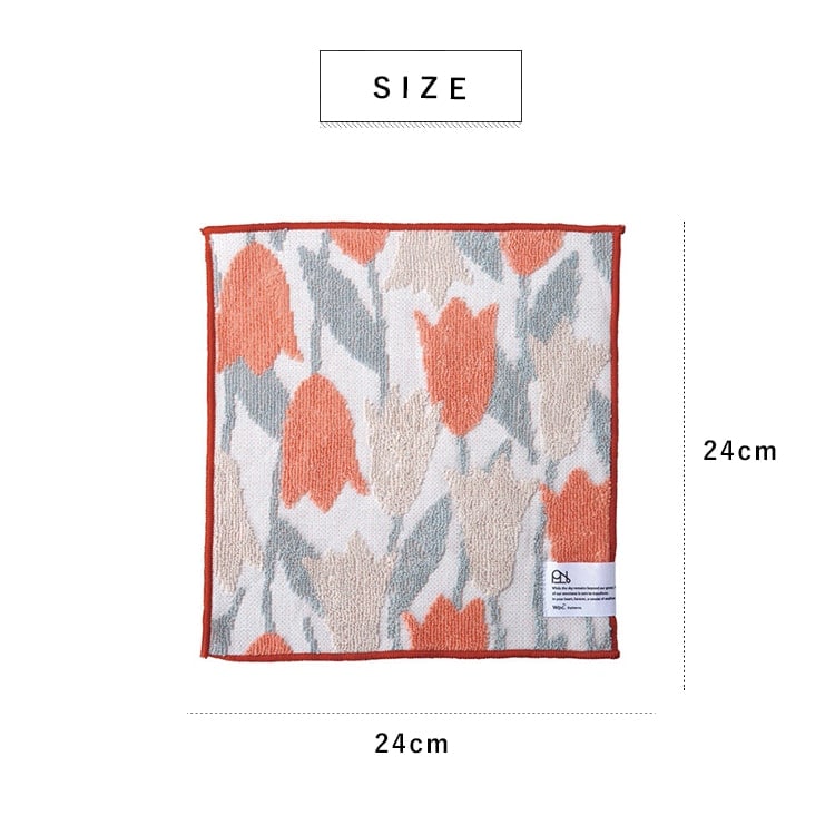 ハンカチ レディース ブランド w.p.c Patterns かわいい おしゃれ ハンカチタオル ギフト プレゼント 無撚糸 綿100 コットン お礼 お返し プチギフト 花柄 北欧 25cmx25cm