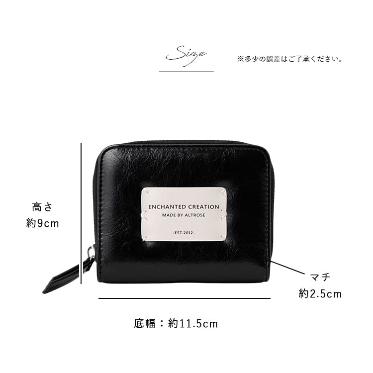 財布 レディース 二つ折り 小さめ コンパクト エナメル 光沢 ラウンドファスナー ミニ財布 小銭入れ 仕切り カード入れ 軽量 軽い シンプル おしゃれ 大人 かわいい ブランド プレゼント ギフト