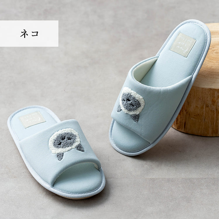 ルームシューズ スリッパ ひんやり 接触冷感 洗える サガラ刺繍 洗濯 冷たい クール 冷感 レディース フリーサイズ Q-max 動物 アニマル Freszo フレスコ 夏用 暑さ対策 おしゃれ かわいい プレゼント